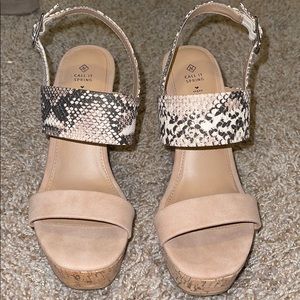 Snake print wedges!